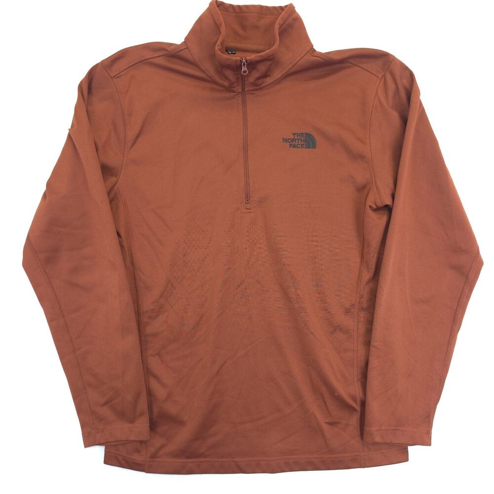 The North Face Pullover Mens Small Orange Quarter Zip Sweater Missing Tag